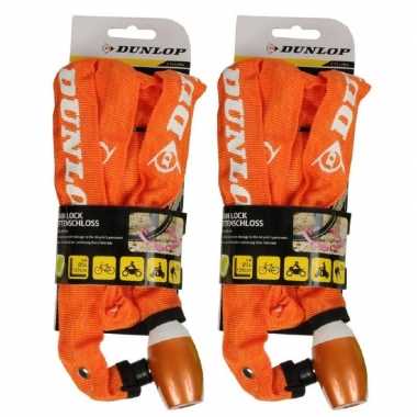 2x fiets kettingslot oranje