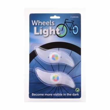 2x spaakverlichting fiets wieldecoratie 12 cm multicolor