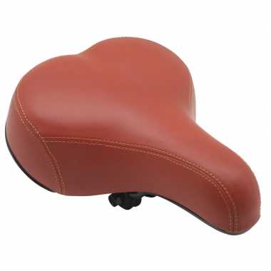 Comfortabele fietszadel bruin met gel vulling