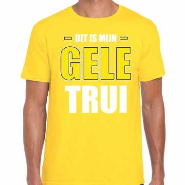 Dit is mijn gele trui fun tekst t-shirt geel voor heren
