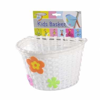 Fietsmandje wit 20 cm voor kinderen