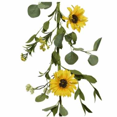 Gele bloemen kunstplanten slingers/bloemenslingers 150 cm
