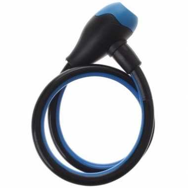 Zwart/blauw kabelslot 12 mm