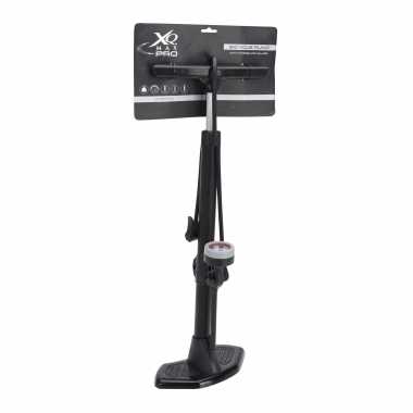 Zwarte fietspomp staand met drukmeter 67 cm