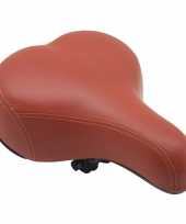 Comfortabele fietszadel bruin met gel vulling