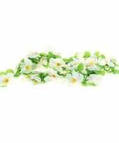 Fiets stuur versiering bloemenslinger wit groen 220 cm