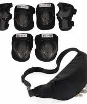 Set van heuptasje buideltasje zwart 38 cm en valbescherming maat s 4 tot 5 jaar