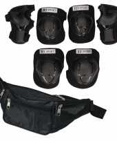 Set van heuptasje zwart 29 cm en valbescherming maat l 9 tot 10 jaar